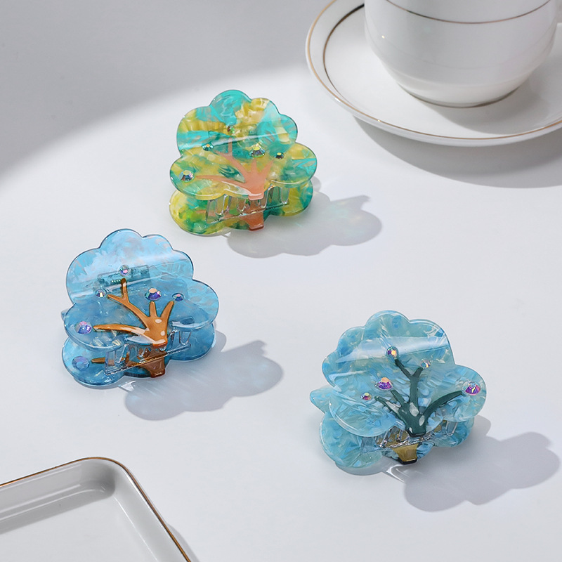 5,3 cm Colorfl Tree octan Hiar Clips Akcesoria do włosów dla kobiet dziewcząt