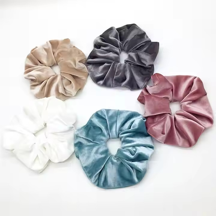 Kobiety moda duża rozmiar czarny różowy twister opaski włosów wioski jumbo aksamitne włosy scrunchies